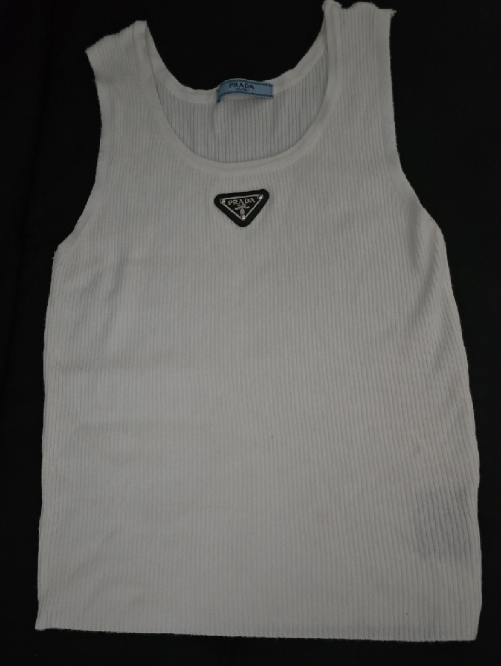 Off-White Fancy Ribbed Tank Size M - Picture 4 of 4